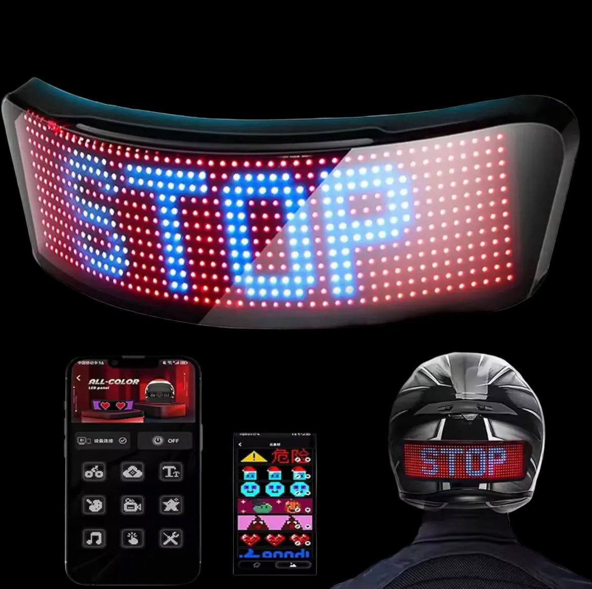 LED Helmet Screen